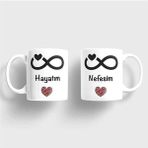 Hobi Shop Hayatım- Nefesim Sevgili Çift Kupa Seti - Antrasit - 300 cc