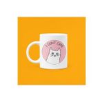 Hobi Shop I Dont Care Mood Baskılı Beyaz Porselen Kupa Bardak