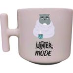 Hobi Shop Kedili Winter Mode Yazılı Krem Rengi T Kupa Bardak