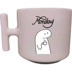 Hobi Shop Monday Yazılı Krem Rengi Baskılı T Kupa Bardak