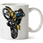 Hobi Shop Motorcu Motor Beyaz Porselen Kupa Bardak
