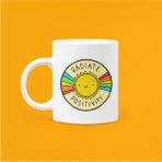 Hobi Shop Radiate Positivity Mood Baskılı Porselen Beyaz Kupa