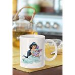 Hobi Shop Sevimli Fil ve Prenses Jasmine Baskılı Porselen Kupa