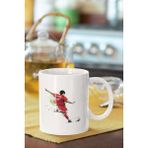 Hobi Shop Şut Çeken Futbolcu Baskılı Porselen Kupa Bardak