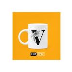 Hobi Shop V Harfi Baskılı Baskılı Porselen Kupa