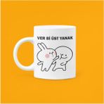 Hobi Shop Ver Bi Üst Yanak Baskılı Mood Seramik Porselen Kupa