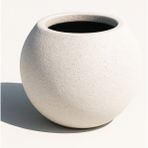 Hobi Tarım Beton Küre Saksı 30x27cm - Beyaz