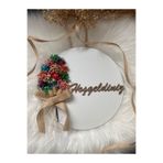HOBİ55 Ahşap Kapı Süsü Karışık Cipso 30 cm Hoşgeldiniz 30 x 30