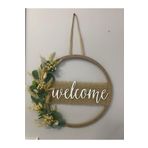 HOBİ55 Kapı Süsü Ahşap Welcome Kasnak naturel 10 x 32