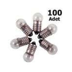 Hobialem 100 Adet, Mini Ampül, Deney Setleri Için, 2,5 Volt, Sarı Ampul