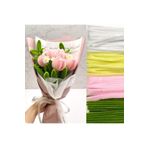 Hobialem 100 Adet Sarı, Pembe, Beyaz, Koyu Yeşil Renkli Şönil , Çiçek Yapım Seti, Tüylü Tel, 30 Cm, Peluş Te