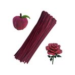 Hobialem 25 Adet Bordo Şönil, Çiçek Yapımına Uygun Bordo Renk Tüylü Tel, 30 cm 6mm