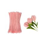 Hobialem 25 Adet Gül Kurusu Pembe Şönil , Çiçek Yapımına Uygun Tüylü Tel, 30 Cm 6 mm