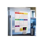 Hobialem 35x50 Cm Haftalık Magnet Planlayıcı, Silinebilir Mıknatıslı Yazı Tahtası Pano + 2 Kalem