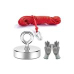 Hobialem 60 Mm Magnet Fishing, Neodyum Pot Mıknatıs Seti, Halat Eldiven, Kancalı Mıknatıs Balıkçılığı