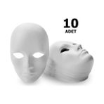 Hobialem Karton Maske, Boyanabilir, Eğitici Maske Boyama, Etkinlik ve Hobi Maskesi 10'lu
