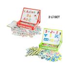 Hobialem Manyetik, Tablet Alfabe ve Tablet Matematik, 2'li Magnet Seti, Eğitici ve Öğretici - Renkli