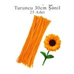 Hobialem Şönil 30 cm 25 li 1 Paket Turuncu Renkli Tüylü Tel Okul Öncesi Anasınıfı Kreş Hobi Eğitici Şönil Pi