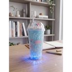 Hobibahçem Mey Ithalat® Işıklı Unicorn ve Flamingo Desenli Çift Katmanlı Jel Buzlu Pipetli Bardak - 450ML - Renk Değiştiren LED Tabanlı - Belirtilmemiş - Renkli