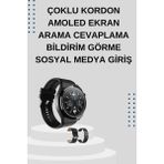Hobibahçem Mey Ithalat® Yeni Nesil Sesli Görüşme Akıllı Saat ve Powerbank Çoklu Şarj Girişli Bluetooth Kulaklık Nabız Ölçer - 1BW-Beyaz - 35 - 48 mm - Belirtilmemiş