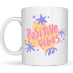 Hobibahçem Positive Vibes Porselen Kupa Model 138 – Renkli Tasarım Motivasyon Kupası – Pozitif Enerji Veren Kahve & Çay Kupası - Belirtilmemiş - 001 - Beyaz