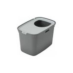 Hobibahçem Top Cat Üstten Girişli Kapalı Kedi Tuvaleti Gri 59 cm - 0,6 x 19 x 29 cm - Renkli
