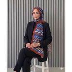 Hobicium Akel Zigzag Desenli Pamuklu Şal 150X90 - Antrasit - Turuncu - Beyaz