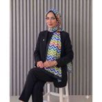 Hobicium Akel Zigzag Desenli Pamuklu Şal 150X90 - Çok Renkli