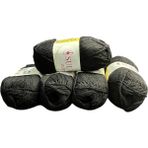 Hobicium Koton 5'li Pamuk Örgü Ipi Ipliği Amigurumi, Battaniye, Çanta, Supla, Yelek, Tığ Bebek - Siyah