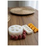 HobiCraft Market 4’lü Mandalina Dilimi & 5’li Çilek Silikon Kalıp Seti - 2’li Mum & Sabun Kalıbı