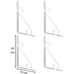 Hobidabi 4 Adet Beyaz 19X13,5 Ferforje Raf Altı Metal L Ayak - 19 cm x13,5 cm