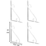 Hobidabi 4 Adet Beyaz 23.5X15,5 Ferforje Raf Altı Metal L Ayak - 23,5 cm x15,5 cm