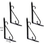 Hobidabi 4 Adet Siyah 15.5X11 Ferforje Raf Altı Metal L Ayak - 15,5 cm x11 cm