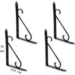 Hobidabi 4 Adet Siyah 19X13,5 Ferforje Raf Altı Metal L Ayak - 19 cm x13,5 cm