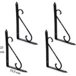 Hobidabi 4 Adet Siyah 23.5X15,5 Ferforje Raf Altı Metal L Ayak - 23,5 cm x15,5 cm