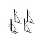 Hobidabi 4 Adet Siyah 23X15.5 Ferforje Raf Altı Metal L Ayak