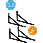 Hobidabi Raf Altı Dekoratif Raf Tutucu Ayak Ferforje Siyah 18X26 cm 4 Adet - 4'lü Paket