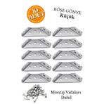 Hobidabi Üçgen Köşe Birleştirme Aparatı - Dereceli Gönye 10 Adet L Demir Üç Taraflı Mobilya Dolap Sabitleme