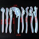 Hobiflex Epoksi Reçine Silikon Kalıp Ithal 8 Adet Topuz Toka Kalıbı Set Yüksek Kalite HB100215 - 0001 - Beyaz