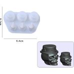 Hobiflex Epoksi Reçine Silikon Kalıp İthal / Şapkalı Kuru Kafa Bileklik Obje Silikon Kalıp HB3021-0043 - TEKLİ - Beyaz