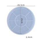 Hobiflex Silikon Kalıp Taş Tozu Ithal Dekoratif Büyük Yuvarlak Sunum Tepsi Tabak Kalıbı Epoksi HB460-0167 - TEKLİ - Beyaz