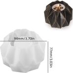 Hobiflex Silikon Kalıp Taş Tozu Ithal Geometrik Yüzeyli Mumluk Saksı Kalıbı Epoksi Reçine HB140-0142 - TEKLİ - Beyaz