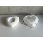 Hobiflex Silikon Kalıp Taş Tozu Parafin Ithal Dekoratif Tealight Kalp Figür Mumluk Kalıbı Epoksi HB120-0175 - Beyaz