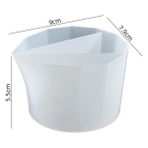 Hobiflex Silikon Kap Taş Tozu Harcı Döküm Ithal Küçük Boy Üç Bölmeli Epoksi Sanatı Döküm Kabı HB7521-0128 - TEKLİ - Beyaz