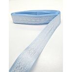 Hobigram Bebe Mavi Dantel Baskılı Grogren Kurdele 2,5 cm 1 Metre