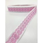 Hobigram Beyaz Dantel Baskılı Grogren Kurdele 2,5 cm 1 Metre