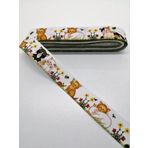 Hobigram Beyaz Kedi Desenli Grogren Kurdele 2,5 cm 3 Metre