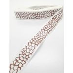 Hobigram Beyaz Leopar Desenli Grogren Kurdele 2,5 cm 2 Metre