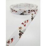 Hobigram Beyaz Noel Baba Desenli Grogren Kurdele 2,5 cm 2 Metre - 256500870