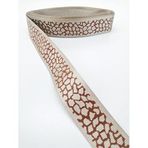 Hobigram Cappicino Leopar Desenli Grogren Kurdele 2,5 cm 1 Metre